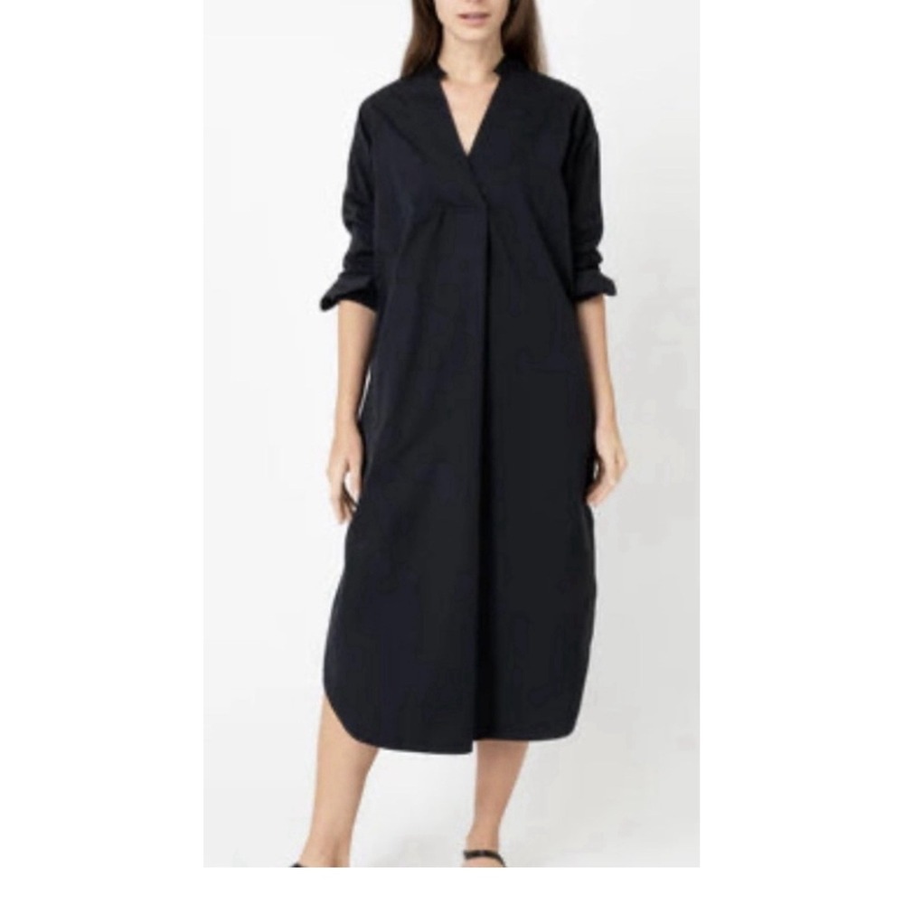 Ann Mashburn Dress Size Medium Poplin Shirt Dress 100% Cotton Long Sleeve #Z11-1